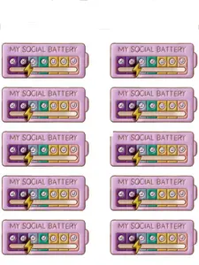 10-Piece Emotion Energy Brooch Set, Neutral Social Energy Badges, Sliding Display Mood Pins, Daily Wear Accessories