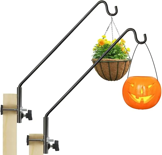 Extended Fence Deck Heavy Duty Bird Feeder Hook, 360 Degree Rotary and Length Adjustable Plant Bracket for Bird Feeders Planters Suet Baskets Lanterns Wind Chimes and More