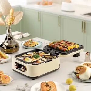 MBR 7-in-1 Portable Nonstick Electric Cooking Pan - Multifunction Cooker with Grill and Hot Pot