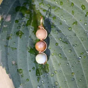 Gold Wire Wrapped Amazonite Crystal Pendant