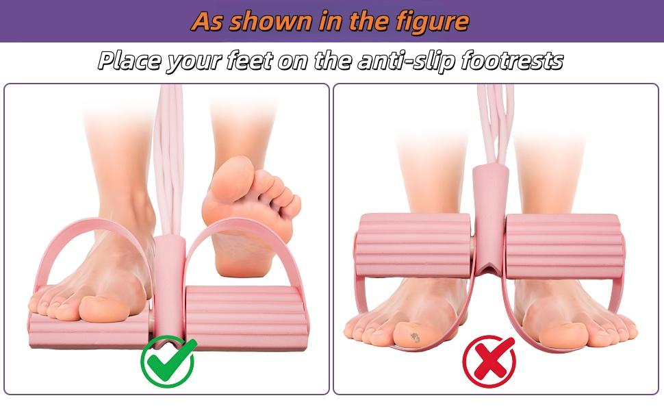 Pedal Elastic Rope,Foot Pedal Multifunctional Resistance Band,8-Tube Elastic Sit-Up Exercise Equipment, Fitness Yoga Strength Training