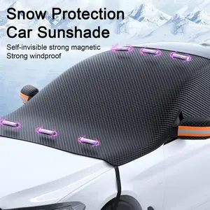 Car Windshield Snow Cover, All Season Windshield Cover, Magnetic Windshield Snow Frost Ice Cover, Heavy Duty Windproof Waterproof UV Resistant, fit for Cars, SUV, Vans, Truck,