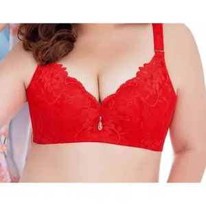 Push Up Bras for Women Plus Size Floral Lace Underwire Soft Cup Everyday Bra