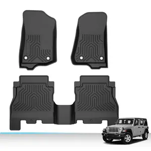 3pcs TPE Floor Mats Fit For 18-24 Jeep Wrangler JL,All Weather Car Rubber Liners,Waterproof Anti-slip Durable Floor Mats Upgraded Version