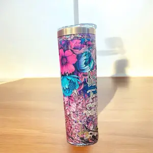 20 Ox Glitter Globe Tumbler with Metallic Finish, Includes Lid & Straw, Sparkly Design, Ideal for Beverages, Bottle & Drinkware