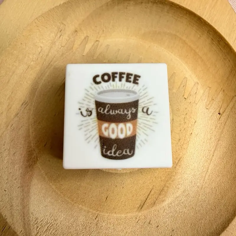 Coastal Beads DIY 1pc "Coffee is a Good Idea" 2D Silicone Beading Charm, DIY Jewelry Making Focal Component, Charms