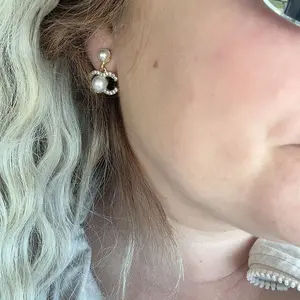 Women's Elegant Faux Pearl Decorated Dangle Earrings, Fashion Vintage Earrings for Daily Wear, Jewelry Gift, High Quality Earrings, Pearl Embellished