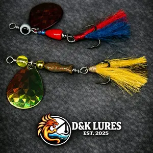 2 - Inline Spinner Fishing Lures with Vibrant Colors and Tassel for Versatile Use in Catching Multiple Fish Species fishing bait