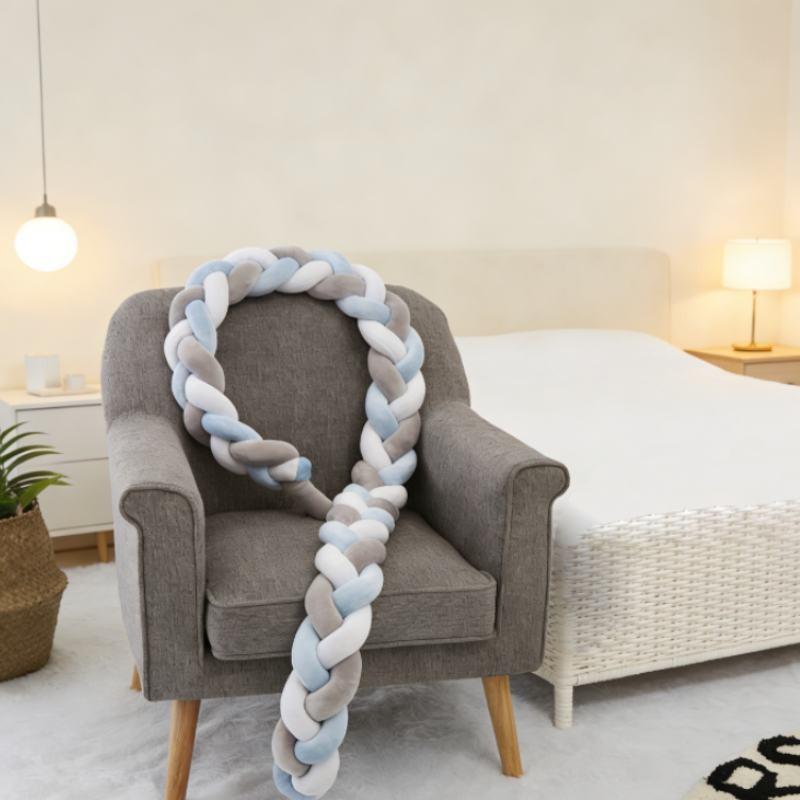 Luxury Hand Braided Throw Pillow, Soft Plush Knotted Floor Cushion, Decorative Bed Head Pillow for Bedroom, Living Room, Sofa, Washable Modern Home Decor Accent