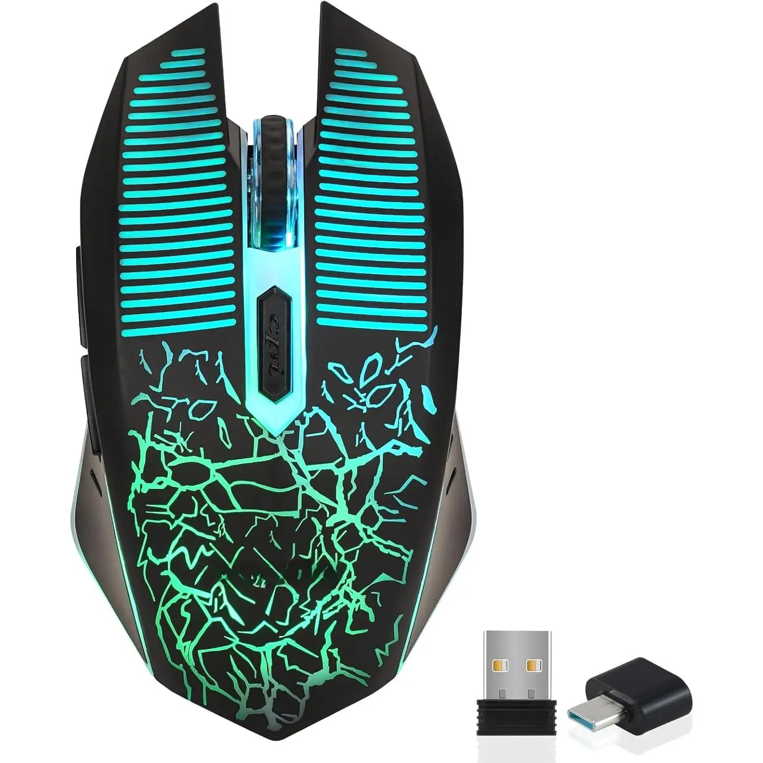 F-MUW04  Wireless Gaming Mouse Rechargeable LED Backlit 2.4G USB Receiver 3600 DPI Cordless Portable High Performance Compatible with PC Laptop MacBook iMac PS4 PS5 Switch Xbox one x(Black)