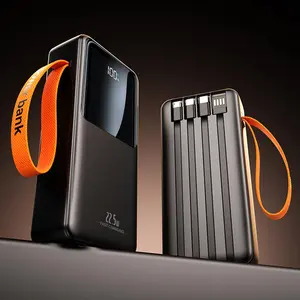 50000mAh Power Bank Battery Pack Portable Charger with 4 in 1 USB/USB-C/iOS/Micro-USB Cable 22.5W Fast Charging Portable Phone Charger, Travel Camping Essential Powerbank for iPhone 17/16 Samsung