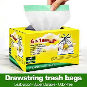 Ultra Strong 13 Gallon Trash Bags, Tall Kitchen Trash Bags 13 Gallon Size, Resist Leaks, Punctures, and Rips