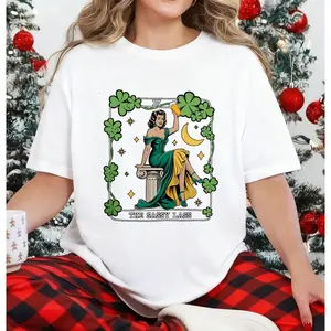 The Sassy Lass Tarot Card Shirt, Funny Saint Patrick's Day Shirt, Lucky Shamrock Shirt, Irish Tarot Tee, St Paddy Shirt, Retro Clover Shirt