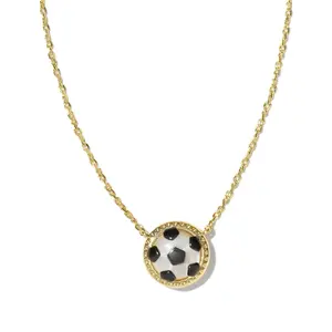 Soccer Necklace for Women, Football Fans Pendant Necklaces Team Gifts Game Day Jewelry