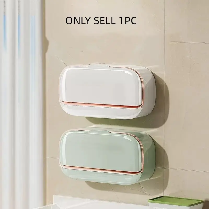 Double Slot Wall-Mounted Soap Dish, Shower Soap Dish, No-Drill Drainage Design, Luxury Bathroom Organizer Box, High-End Home Storage Solution, Soap Dish Holder, Bathroom Accessory