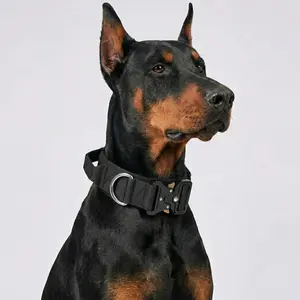 [Ships from US] Premium Tactical Dog Collar with Control Handle, Heavy Duty Thick Nylon Quick Release Adjustable Pet Training Collar for Doberman, German Shepherd, Medium Large Breeds