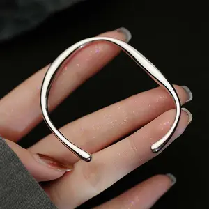 Fashion Silver Color Irregular Water Drop Cuff Bracelet For Women Vintage Metal Geometric Bracelet Party Jewelry Gifts