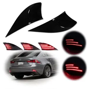 2PCS Smoked Lens Red LED Rear Bumper Reflector Lights For Lexus IS250 IS350 ISF 2014 2015 2016 2017 2018 2019 2020 Replace OEM 81910-53051 81910-53050, 81920-53051 81920-53050, LX1185102 LX1184102