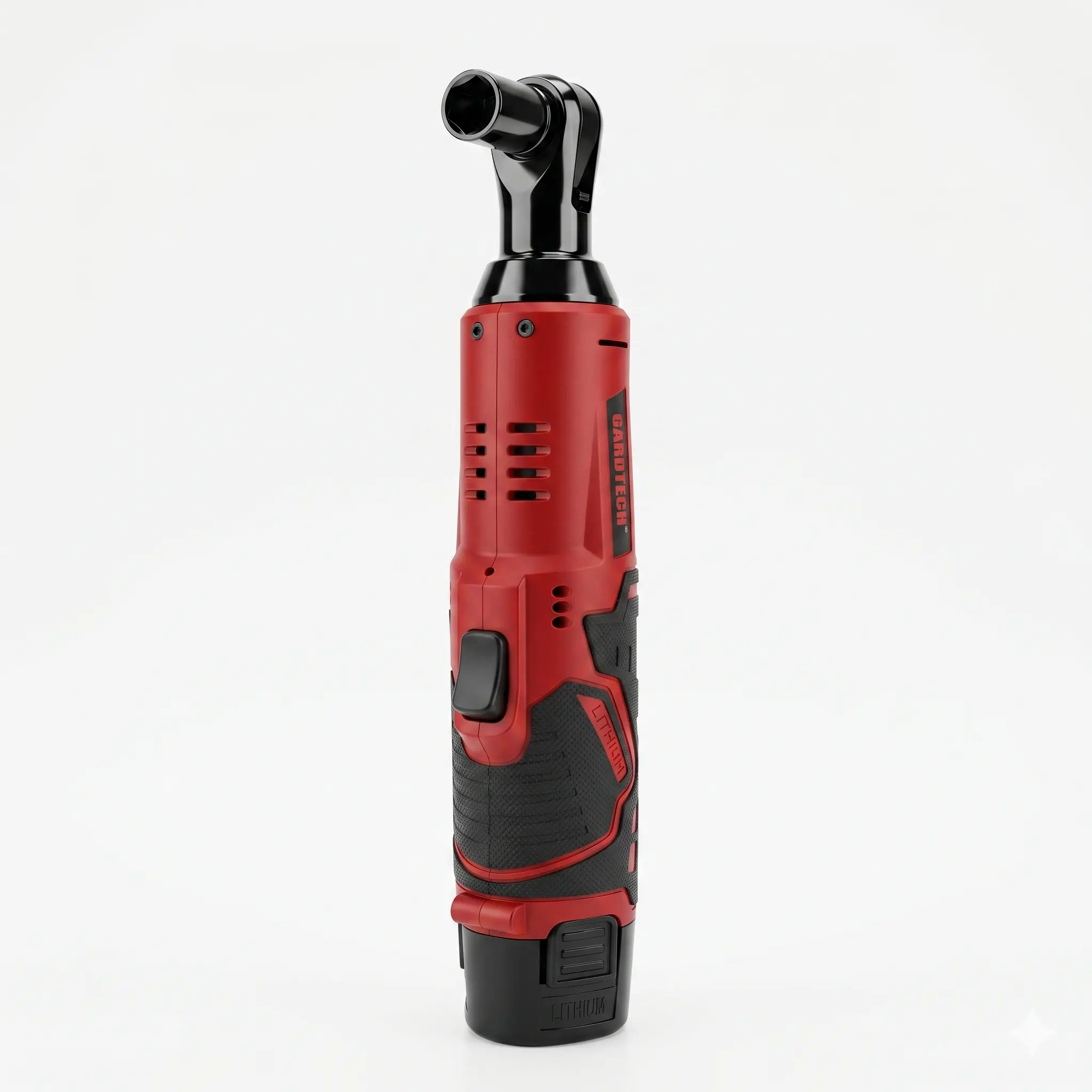 12V DC Cordless Right Angle Torque Ratchet Wrench - Heavy Duty Electric 3/8" Square Socket Wrench Set, 2 x 2000mAh Cells, Built-in LED Lights, 240rpm ±10%, 0.69kg 40N.m Time-Saving Auto Repair Power Tool