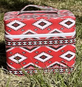 POCAHONTAS Red Aztec Makeup Box  Caboodle Case Jewelry Box