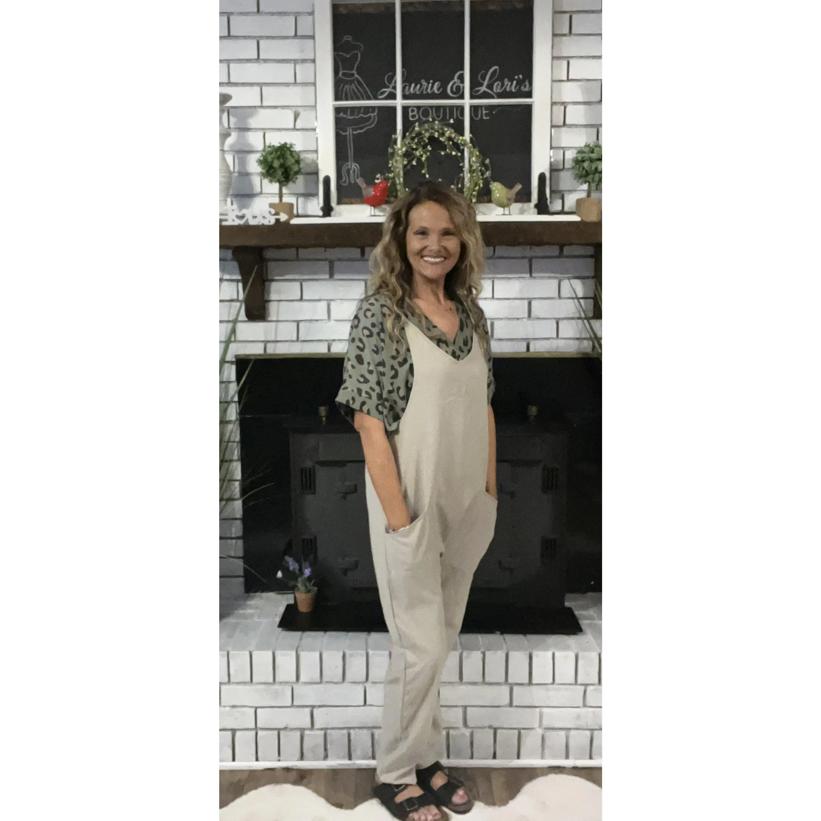 Khaki and Kind Cargo Pocket  Jumpsuit