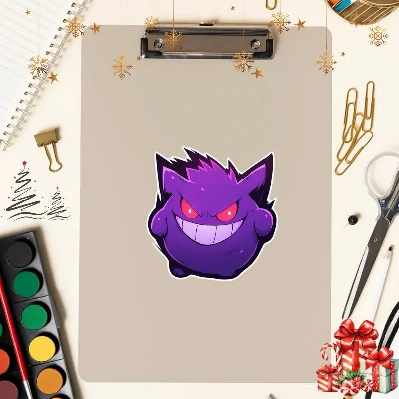 Gengar Sticker Anime | Vinyl Poke waterproof sticker | Gift for Game lovers