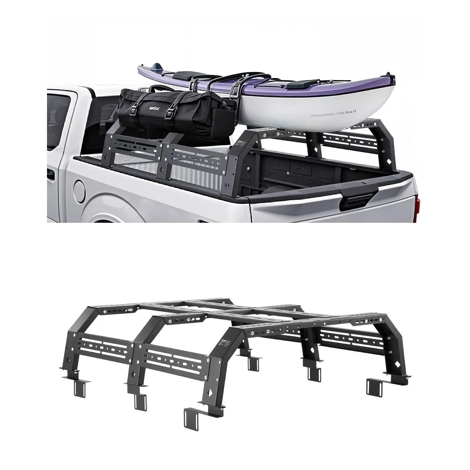 【DealsForYouDays】【DealsForYouDays】 VEVOR Overland Truck Bed Rack, 51.2-65.4 in Width, Adjustable Overland Bed Cargo Rack with Sidebar, 900 lbs Static Capacity, Compatible with Mid-Size Trucks Tacoma/Ranger/Gladiator JT/Colorado/Canyondealsforyoudays