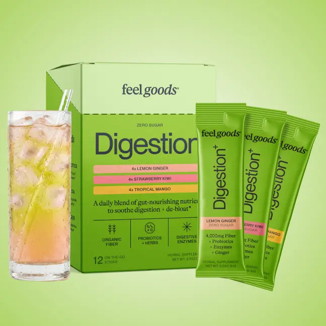 Feel Goods Digestion+ Variety Pack | Gut Support Drink • Organic Fiber • Probiotics • Digestive Enzymes • Bloating Relief • Regularity • Smooth Digestion