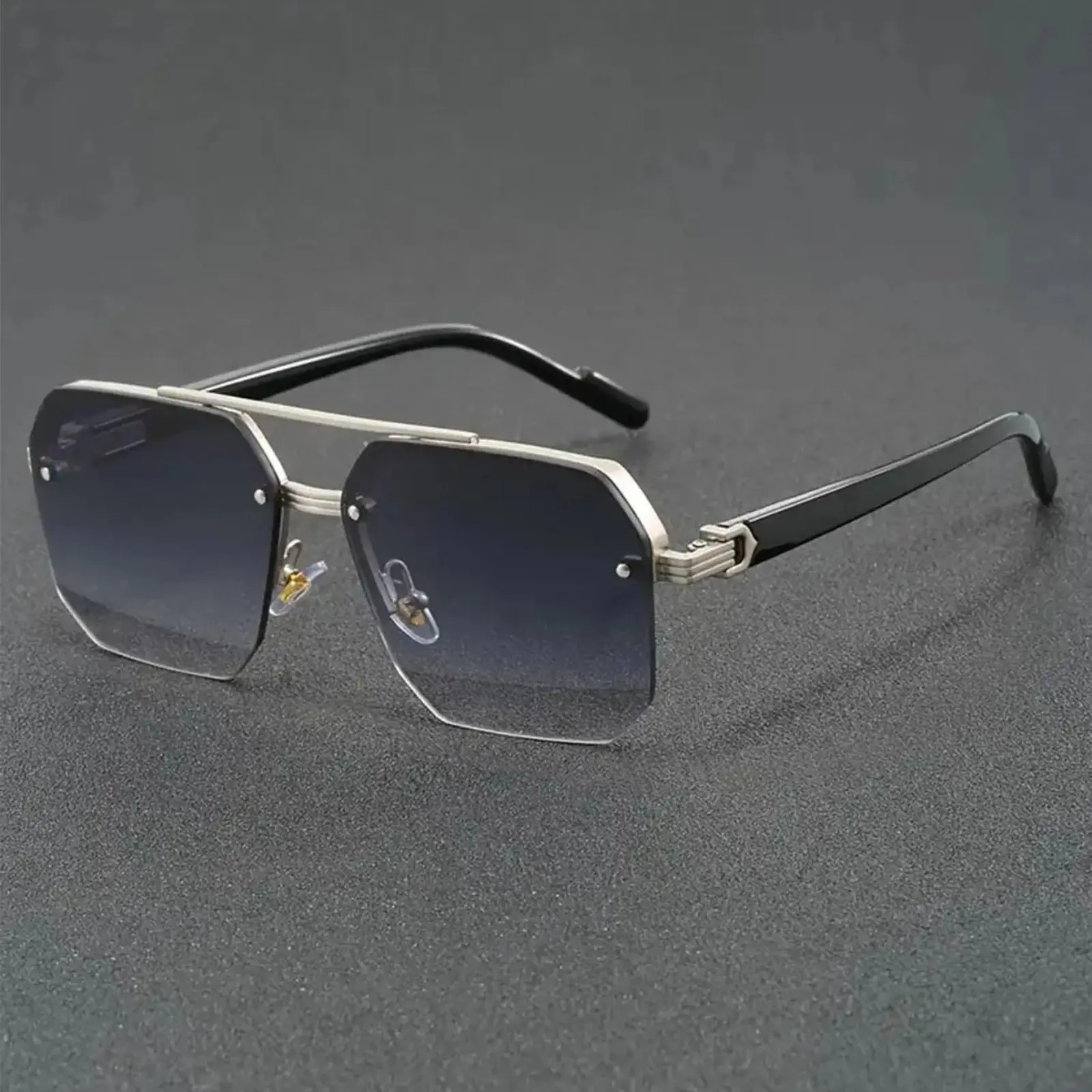 Unisex Vintage Non-Prescription Eyeglasses - Lightweight, Comfortable Fashion Frames, Super-Thin, Dark-Tint, Gold-Framed, Rectangle, Square-Faced Styles, Daily & Outdoor All-Match Accessory, Super-Thin Non-Prescription Glasses, Dark-Tint Non-Prescription