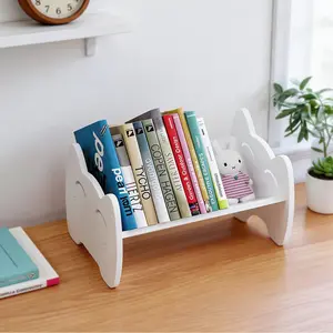 Multifunctional Desktop Bookshelf Organizer, Small Home Storage Rack for Books, Compact Textbook Holder