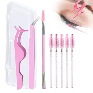 8-Piece Eyelash Tool Set, Eyelash Extensions Kit with Storage Case, Includes Curved Tweezers, Precision Lash Clipper, and Lash Brush, For Eyelash Extensions and False Lash Application