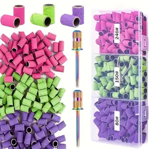 Nail grinding head, including mandrel and polishing tape kit, suitable for removing nail polish, making false nails and polishing natural nails
