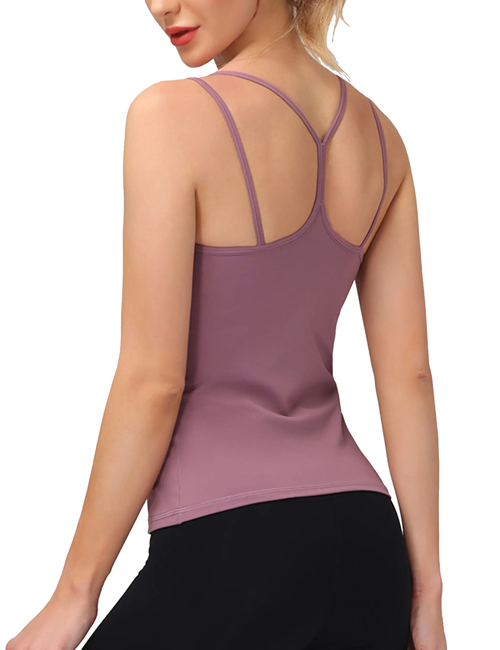 BEGOING Womens Y-Back Racerback Sports Bra Padded Scoop Neck Workout Crop Tank Top with Built in Bra For Yoga Workout Gym revealing clothing