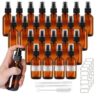 2 oz Glass  Bottles 24 Pack,  Leakproof with Concentrated Fine Mist Sprayer, Durable Refillable Containers for Perfumes, Pet , Essential Oils,  Mist -  Value Set, Travel Size