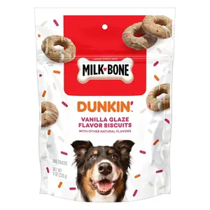 Dunkin' Vanilla Glaze Flavor Dog Biscuits with Other Natural Flavors, 8 oz Bag