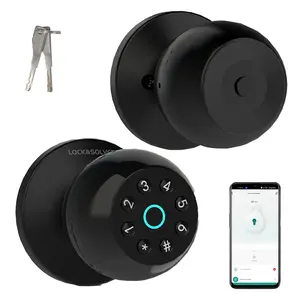 Smart Fingerprint Door Knob,Fingerprint Door Lock, Biometric Door knobs with App Control, Auto Lock Door Lock with Code, Keyless Door Knob with Locks for Bedroom, Home,Office FathersDayGift