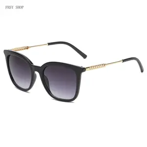 Cat Eye Sunglasses  Women, TikTok Viral Fashion Shades with Luxury Gold Temple Design, Oversized Retro UV400 Eyewear, Lightweight Designer Style Glasses  Beach Vacation Driving LED Light Blocking Stickers for
