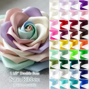 1.5-Inch Double-Face Satin Ribbon by Peaco, 100yd High-Density Satin with Smooth Finish, Easy Shaping, Soft Shine, Fade-Resistant, Fray-Resistant, Clean Edges, for Gift Wrapping & Bows, Floral, Christmas Decor, Wedding, Crafts