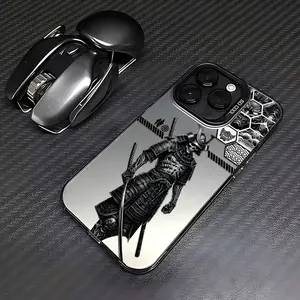 One Printed with Horror Evil Samurai Pattern Electroplated Drop-Resistant Phone Case, Suitable for iPhone 17 Air/16 plus/15 Pro Max/14 Pro/13/12/11/Xs Max/X Phone Case, best Choice for Holiday Gifts to Family Friends Lover Boyfriend Girlfriend Gift Cy329