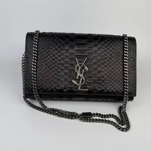 Pre-owned Yves Saint Laurent 592 YSL Kate Chain Bag in Python Embossed Leather