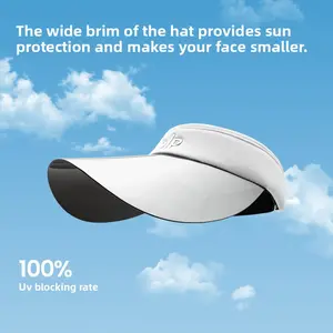 2026 new sunscreen empty top sunscreen hat, face-covering and seamless, large brim, UV-proof sun hat, summer sports