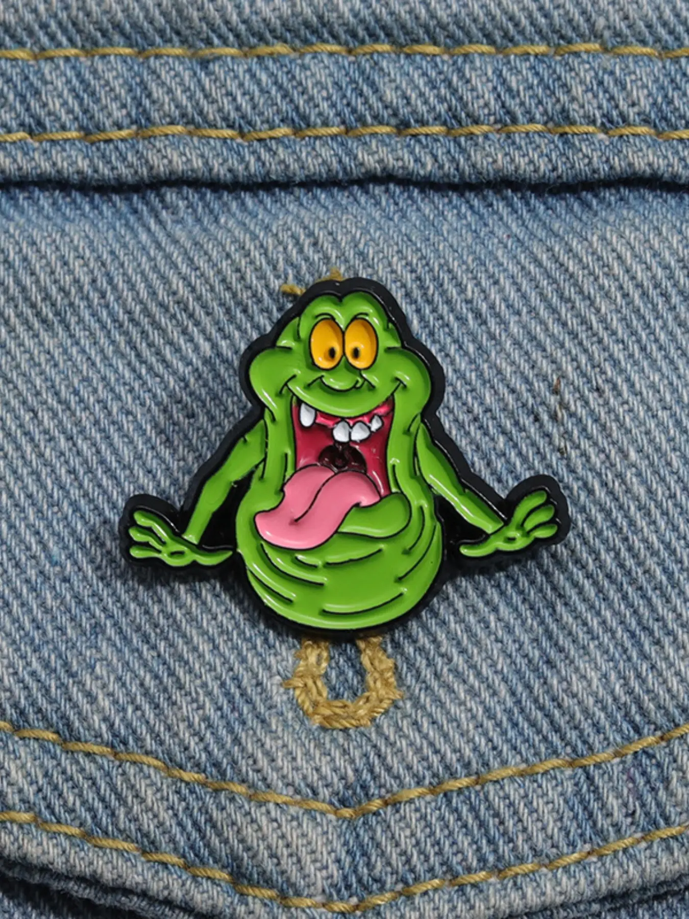Ghostbusters Slimer Enamel Pin Green Ghost Metal Brooch Pins Lapel Backpack Badge Fashion Jewelry Accessories Gift for Friends