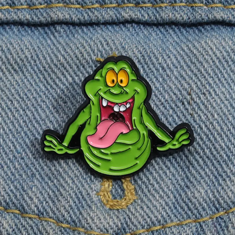 Ghostbusters Slimer Enamel Pin Alloy Brooch Pin Green Ghost Metal Brooch Pins Lapel Backpack Badge Fashion Jewelry Accessories Gift for Friends