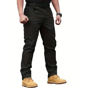 Men’s tactical cargo pants with multiple pockets, wear-resistant and scratch-proof, suitable for outdoor construction workers’ workwear, hiking, and spring/autumn seasons