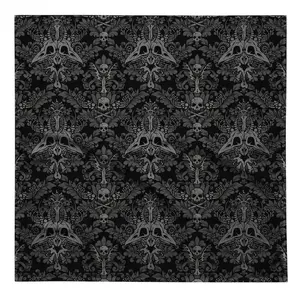 Gothic Victorian Bandana, Versatile Black Spooky Macabre Baroque Skull Cloth, Witchy Scarf Gift, Dark Academia Headband or Tarot Card Wrap