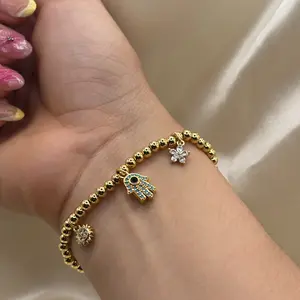 Gold Plated Hand of Fatima Bracelet for Women
