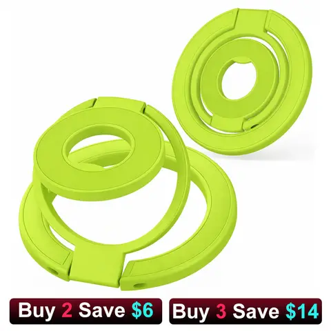 Magnetic Phone Holder 2-in-1 Ring Holder 360° Rotation Secure Grip Easy Installation Metal Alloy Double-Sided Magnetic Attachment Phone Stand Magsafe Grip Mount