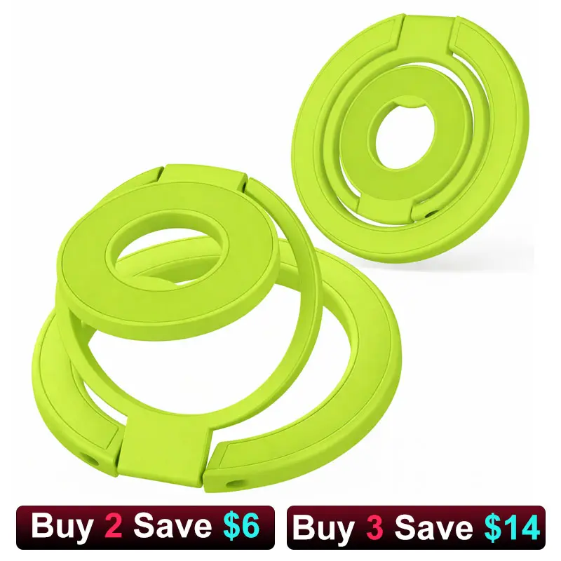 Magnetic Phone Holder 2-in-1 Ring Holder 360° Rotation Secure Grip Easy Installation Metal Alloy Double-Sided Magnetic Attachment Phone Stand Magsafe Grip Mount