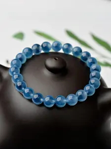 Unique Agate Blue Beaded Bracelet, Handmade Gemstone Jewelry, Fashion Essential Accessory, Perfect Gift for Style Lovers