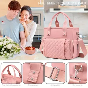 Fashionable Lunch Bag for Travel And Picnics, Featuring a Thermal Compartment, a Simple Multi-Functional Shoulder Tote.